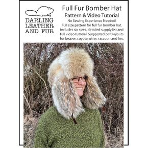 Full Fur Bomber Hat Sewing Pattern Learn to Sew DIY Fur Hats