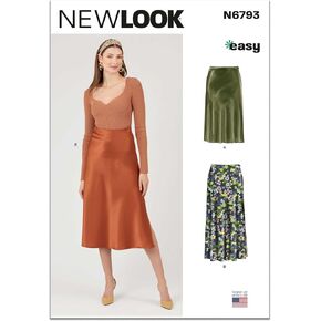 نظرة جديدة un6793a Misses 'Misses' Skirt Pattern Packet ، رمز التصميم N6793 ، أحجام 6-8-10-12-14-16-18 ، متعدد الألوان ، متعدد الألوان
