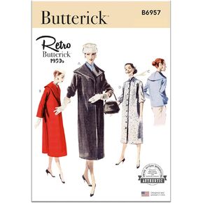 Butterick Easy to Sews 'Vintage' Vintage 1950 Coats Sewing Kit ، Design Code B6957 ، أحجام 6-8-10-12-14