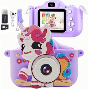 Kids Camera,Digital Camera Toys Kids Children,Toddler Camera with Dual Cameras 1080P HD Video,Christmas Dinosaur Gifts for Girls Boys Age 3-12,32GB SD Card and USB card reader Included(Dinosaur-Green)
