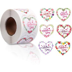 500Pcs Mother's Day Stickers, 1.5 inch Mom Envelope Seal Sticker for Envelopes, Waterproof Labels, Self-Adhesive Decal for Gift Wrapping, Cupcakes, Party Favors, Scrapbooking