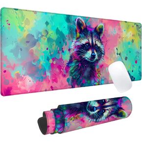 Floral Rottweiler Gaming Mouse Pad, Office Desk Mat, Anti-Slip Rubber Base Cool Aesthetic Mouse Pads for Computer Laptop Keyboard School Home Desktop Gamer Home Accessories Decor 31.5" x 11.8"
