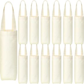Hoolerry 12 PCS Canvas Wine Calcs with Bardlap SubliMation Blank Wine Bottle Gift Bag Bage Arsable Assable Lashable Carrier for Travel Mother's Day Breadings Adminies Adminies Party