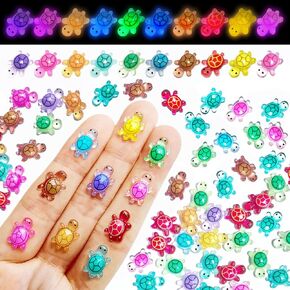 100pcs تماثيل حيوانات راتنجات صغيرة مضيئة مصنوعة