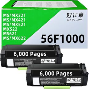 56F1000 استبدال خرطوشة الحبر عالية العائد لـ LEXMARK 56F1H00 56F1000 لـ MS321 MS421 MS521 MS621 MS622 MX321 MX421 MX521 MX522 MX622 PRINTER 6000 PACK 1 PACK 1