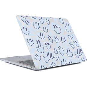 Computer Case for MacBook Air 15 Inch Haze Blue Smile Patchwork Colorful Pattern Black Release 2023 Model A2941/A3241 Hard Shell Case Compatible with MacBook Air 15 Inch