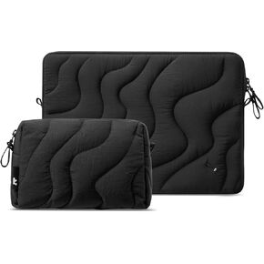 Tomtoc 360 Supy Puffy Laptop Sleeve Macbook Pro M4/M3/M2/M1 Pro/Max A2991 A2780 A2485 A2141 2023-2019 ، حقيبة نفخة ناعمة مبطن مع حقيبة ملحق لـ Dell XPS 16 محفوظ