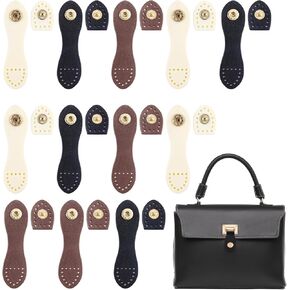 Framendino ، 12 حزمة من الجلد الابازيم Snap Shoiling على PU Pres Tab Closure Butons Button White Brown Black