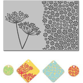 Arbuya Flowers Polymer Clay Texture Mat for Earrings Jewelry Making, Dandelion Floral Clay Texture Sheets for Polymer Clay Projects Floral Stamps for Clay Earrings Tools