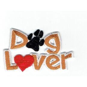 Dog Lover - Heart and Paw Print - Pets - Embroidered Iron on Patch