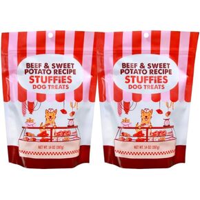Trader Js Beef & Sweet Potatoe Recipe Stuffies Dog Treats, Dog Treat Bundle (2 Pack, Beef and Sweet Potato Stuffies)