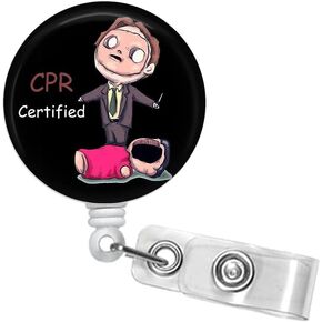 CPR Certified ID Badge Reel, Funny Badge Reel, Respiratory Therapist Badge Clip, Badge Holder, Nurse Gift #111