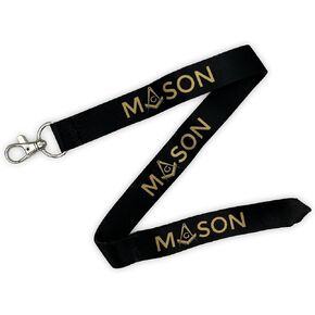 Pinmaze Mason Lanyard - Square Compass Masonic Keychain Sadge Solder