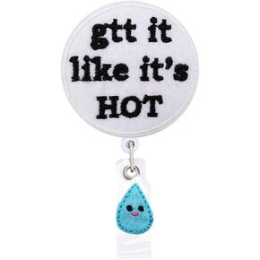 Gtt It Like It's Hot Retractable Name Card Badge Holder Reel with Alligator Clip, 24 inches Thick Pull Cord