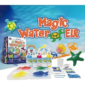 MADBURY Aqua Fairy Water Gel Kit – Magic Water Elf Toy Kit, Create 3D Water Animals with Aqua Gels, DIY Educational Water Squishy Kit with Molds, Colors & Tools – Handmade Water Animal Set