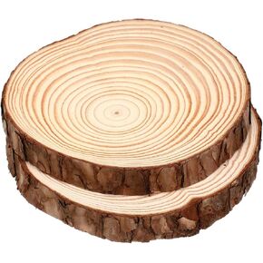 Lurrose 2pcs شرائح خشبية كبيرة للقطاعات المركزية طاولات خشبية الجداول Rustic Wood Dircles Diy Crafts for Wedding Decor