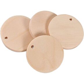 100 PCS المعلقات الخشبية الطبيعية سحر دوائر حرك خشبية غير مكتم