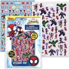 Marvel Spidey و Pad Amazing Friends Padting - 4 أوراق ، تشمل ملصقات منتفخة