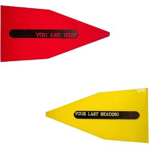 Book Markers for Reading, Bookmark for Book Lovers Gifts, Page Marker, Line Marker Pointer Arrow Clip, Set of 4 (Red Yellow 4 Pieces)