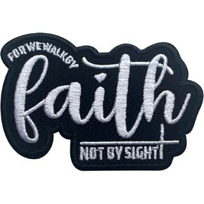Walk by Faith Not by Sight Patch, Size 3" Sew On Patches, Cross Bible Embroidery Fabric Patches for Clothes Jeans Backpacks Hats, Embroidery Iron On Patches for Clothes, Gifts for Christians