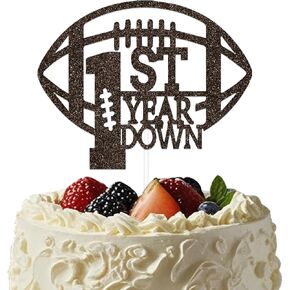 1st Year Down Cake Topper, 1st Year Down Birthday Decorations, Football First Birthday Party Decorations, Football Party Decorations