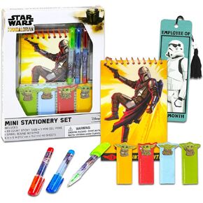 Disney Mandalorian Activity Book - Baby Yoda Stationery Bundle Includes Mandalorian Star Wars Stationery Set for Kids Plus Bookmark | Star Wars Activity Kit