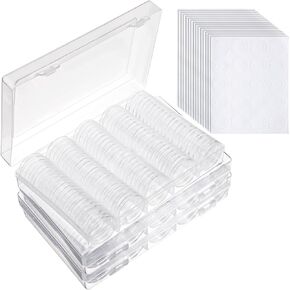 300Pcs Coin Holders, Clear Plastic Coin Case, 30MM Coins Protectors Coins Holder for Collectors with 3Pcs Storage Box 500Pcs 4Sizes Foam Gasket(17mm/20mm/24mm/27mm)