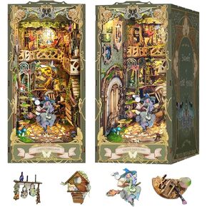 Yuan Wood Book Nook Kit ، DIY Miniature Dollhouse Booknook Kit ، 3D Wooden Puzzle Bookend Reshelf Decor