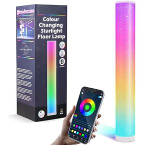مصباح زاوية LED Glowhouse ، لون النجوم الذي يسيطر عليه التطبيق يتغير الضوء لغرفة النوم ، مصباح LED الأرضي الأنيق للتصميم الداخلي الحديث