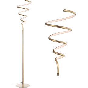 JONATHAN Y JYL7027B Scribble 60.5" Modern Dimmable Metal Integrated LED Floor Lamp Contemporary,Minimalist,Modern,Glam for Bedrooms, Living Room, Office, Reading, Gold