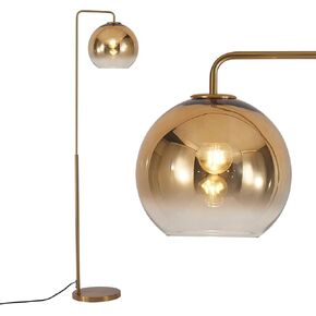KCO Lighting Glass Globe Lample Lampient Gold Corner Lamp Standing Corner LED CORMER STAND LIGHT لغرفة غرفة المعيشة المكتبية (7.9 بوصة)