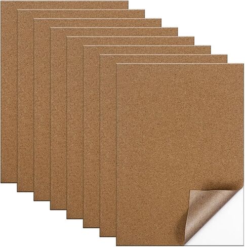 8 Pcs Cork Sheets Adhesive Cork Self-Adhesive Cork Sheets Cork Coasters Cork Tiles Sheets Cork Backing Sheets Mini Cork Board Wall Decoration Square Cork Backing for DIY Coasters Craft Accessories in Saudi Arabia