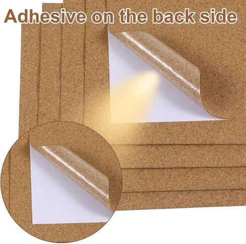 8 Pcs Cork Sheets Adhesive Cork Self-Adhesive Cork Sheets Cork Coasters Cork Tiles Sheets Cork Backing Sheets Mini Cork Board Wall Decoration Square Cork Backing for DIY Coasters Craft Accessories in Saudi Arabia