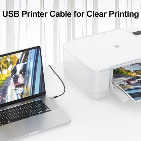 FEMORO Printer Cable 10 Feet, USB A to B Printer Cable USB 2.0 Type B Cables Long Cord Braided for Hp Canon Brother Dell Lexmark Xerox Dac Piano Midi Controller Computer in Saudi Arabia