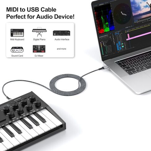 FEMORO Printer Cable 10 Feet, USB A to B Printer Cable USB 2.0 Type B Cables Long Cord Braided for Hp Canon Brother Dell Lexmark Xerox Dac Piano Midi Controller Computer in Saudi Arabia
