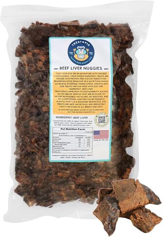 Beef Liver Dog Treats, 32 Ounce Bag - All-Natural, Sustainable, Healthy, High Protein, Hand-Trimmed, Slow-Roasted, Made in The USA, Nutritious, No Additives, No Fillers in Saudi Arabia
