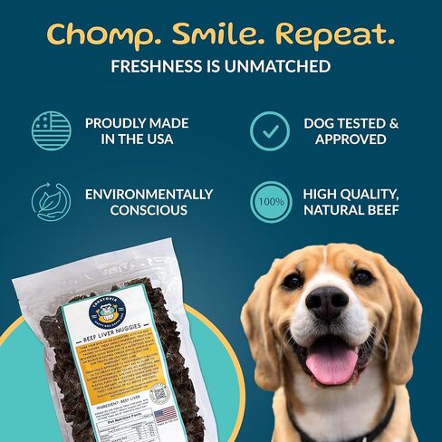 Beef Liver Dog Treats, 32 Ounce Bag - All-Natural, Sustainable, Healthy, High Protein, Hand-Trimmed, Slow-Roasted, Made in The USA, Nutritious, No Additives, No Fillers in Saudi Arabia