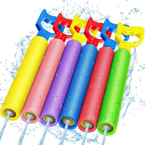 LQYoyz Water Guns, 40 Ft Water Squirter Toys Foam Soakers Blaster Guns Outdoor Swimming Pool Beach Summer Party Water Toys for Kid Age 3-12 Teens Adults-6 Pack in Saudi Arabia