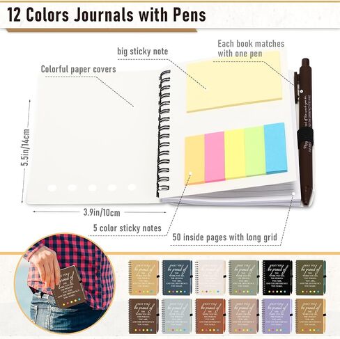 48 PCS/ 24 مجموعة تقدير الموظف هدية معلم المتطوع الملهمة A6 SPOONTER NOTERS Ballpoint Pen Journal Notepad for Cowhort in Kuwait