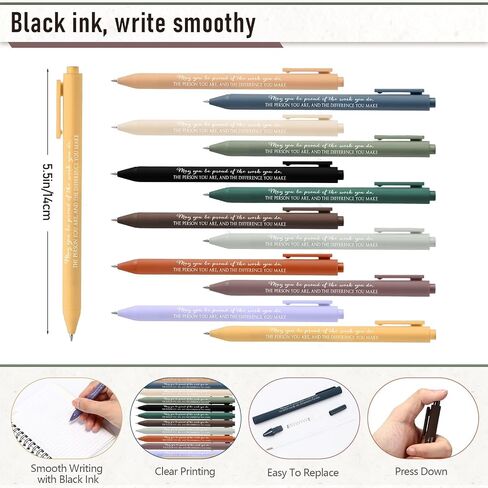 48 PCS/ 24 مجموعة تقدير الموظف هدية معلم المتطوع الملهمة A6 SPOONTER NOTERS Ballpoint Pen Journal Notepad for Cowhort in Kuwait