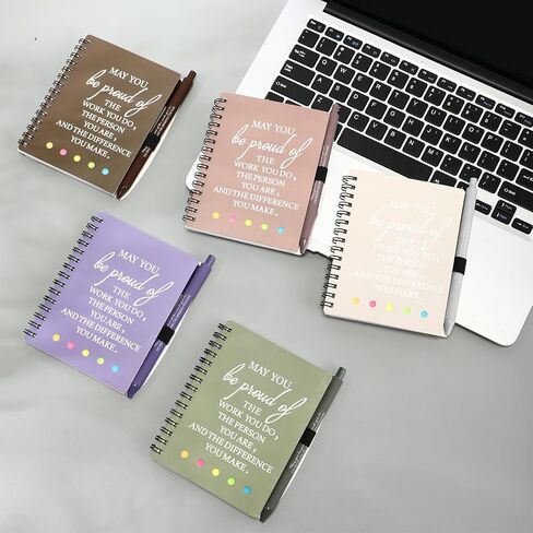 48 PCS/ 24 مجموعة تقدير الموظف هدية معلم المتطوع الملهمة A6 SPOONTER NOTERS Ballpoint Pen Journal Notepad for Cowhort in Kuwait