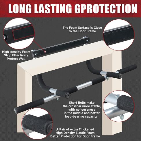 leikefitness Pull-Up Bar For Door Frame Adjustable Portable Upper Body Fitness Workout For Home Gyms (AB7000) in Kuwait