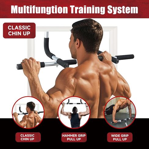 leikefitness Pull-Up Bar For Door Frame Adjustable Portable Upper Body Fitness Workout For Home Gyms (AB7000) in Kuwait