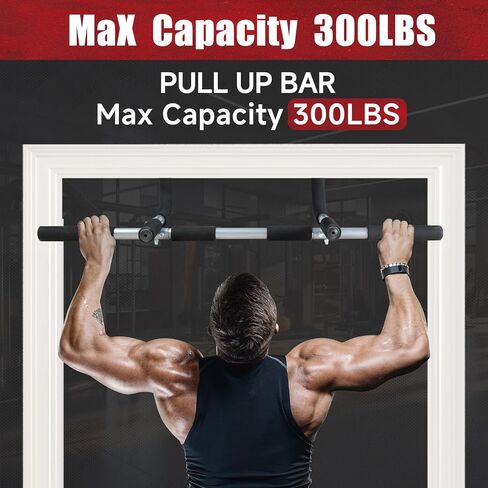 leikefitness Pull-Up Bar For Door Frame Adjustable Portable Upper Body Fitness Workout For Home Gyms (AB7000) in Kuwait