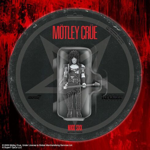Super7 Motley Crue Reaction Figures Wave 02 - Nikki Sixx (Shout at The Devil - Black & White) Action Figure in Saudi Arabia
