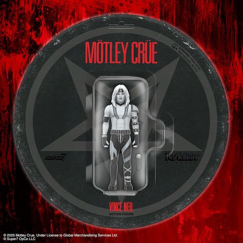 Super7 Motley Crue Reaction Figures Wave 02 - Nikki Sixx (Shout at The Devil - Black & White) Action Figure in Saudi Arabia
