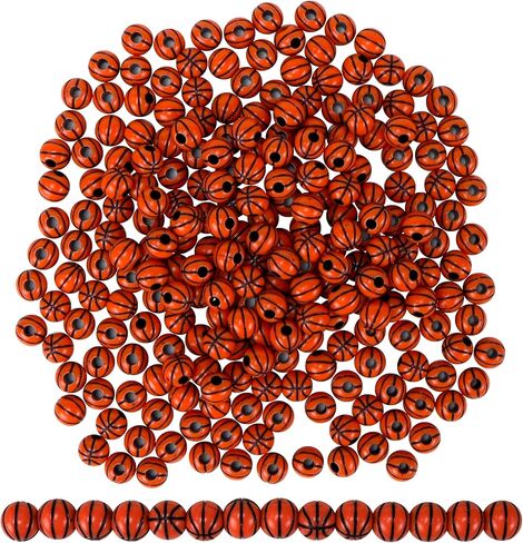 Iconikal 240-Count Acrylic Beads, 12mm Round Plastic Craft Beads for Bracelets, Necklaces, Keychains & Lanyards (Baseball) in Kuwait