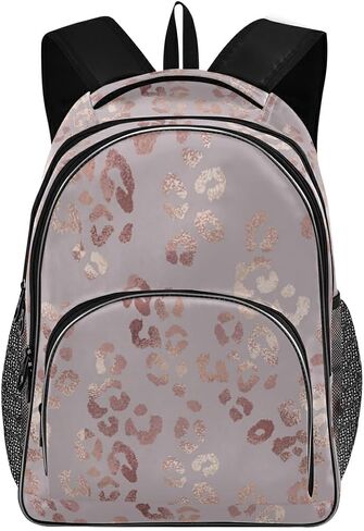 حقيبة ظهر للأزياء للنساء Girl Rose Gold Leopard Schoolbag Propack Backbags Bag Bag Daypack Rucksack للطلاب المراهقين للأطفال in Kuwait