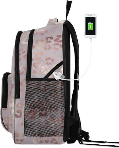 حقيبة ظهر للأزياء للنساء Girl Rose Gold Leopard Schoolbag Propack Backbags Bag Bag Daypack Rucksack للطلاب المراهقين للأطفال in Kuwait