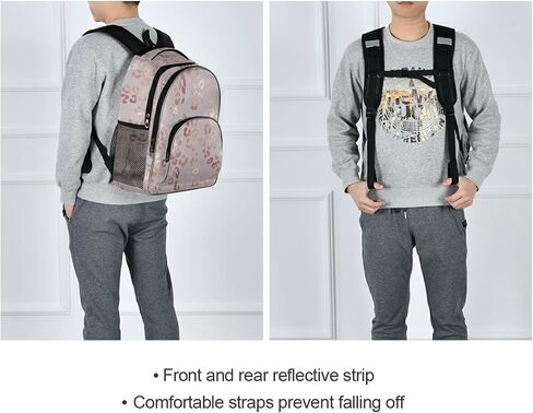 حقيبة ظهر للأزياء للنساء Girl Rose Gold Leopard Schoolbag Propack Backbags Bag Bag Daypack Rucksack للطلاب المراهقين للأطفال in Kuwait